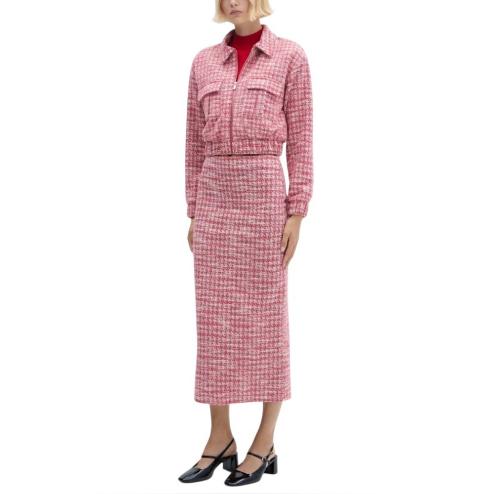 NWT MANGO HOUNDSTOOTH TWEED SKIRT & JACKET SET - SIZE S - Picture 5 of 16